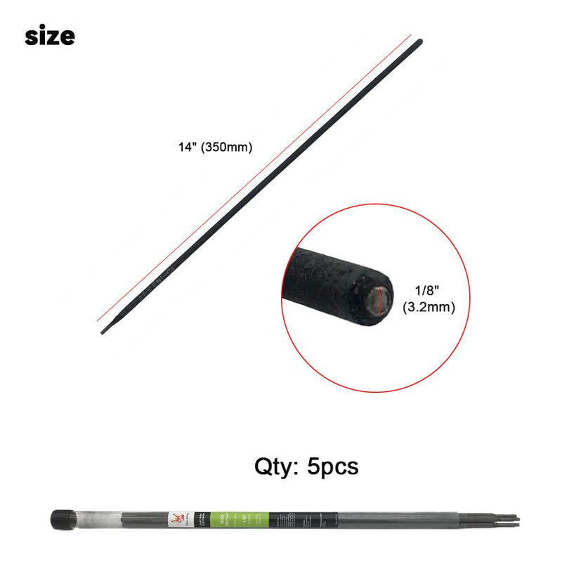 ENiFe-CI 5pcs 55-Percent Nickel Cast Iron Welding Electrode Rods Welding Stick (1/8'') 1/8'' 5 PCS