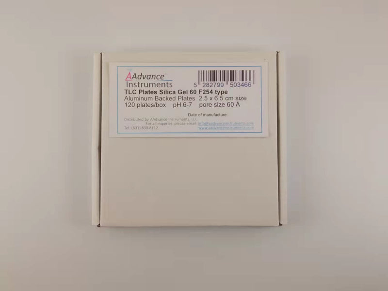 TLC Plates 120/box Aluminum Backed Silica Gel 60 F254 2.5cm x 6.5cm Precut Size AAdvance Instruments 2.5 x 6.5 cm, Aluminum Backed