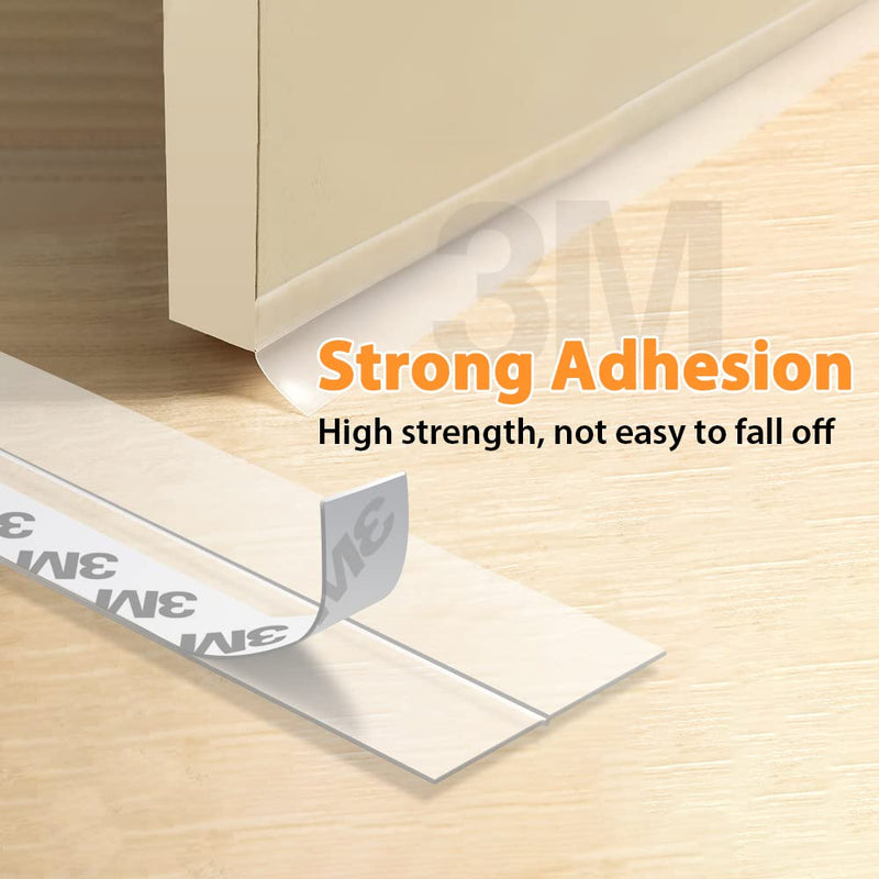 33.5 Ft Door Weather Stripping Door Seal Strip,Silicone Door Draft Stopper,Self Adhesive Shower Door Bottom Seal and Door Insulation Strip for Door Frame Windows and Glass Gaps (Transparent, 25+35mm) 33.5FT,(25mm+35mm)