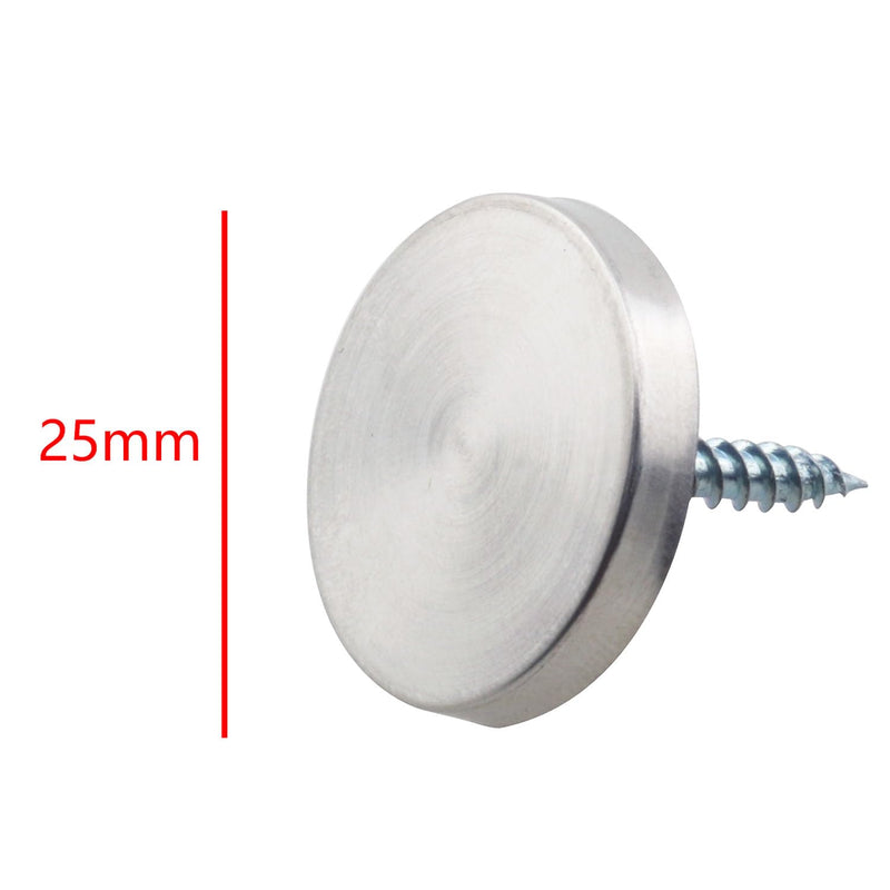 TAODAN 20PCS Stainless Steel Steel Plastic Nails 25MM Screw Cap Fastener Mirror Screw Cap Nails Glass Signage Nails Polished Decorative Cap Nails for Coffee Table Closet Shop Facility Signage
