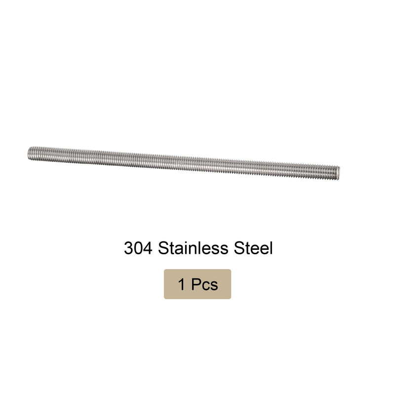 Fully Threaded Rod 304 Stainless Steel Right Hand Rod Bar Studs, [for Clamps and U-Bolts] - M12 x 500mm Male Threaded/Silver M12x500mm 1