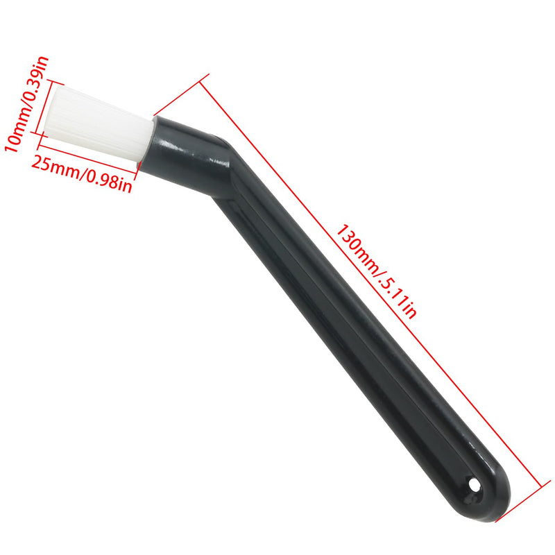 3PCS Coffee Machine Cleaning Brush Semi Automatic Bent Nylon Bristle Brush 25x10mm/0.98 x 0.39 inches Cleaning Brush Used for Coffee Grinders Milk Frothers Soy Milk Machines