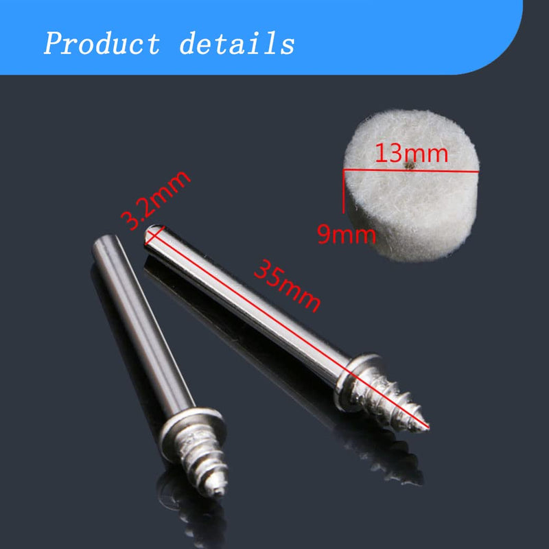 60 Pcs Wool Felt Polishing Pads Quickly Changed Wool Buffing Wheel with 4 Pcs 1/8'' Shank Fits for Dremel Rotary Tools 60 Pcs 13mm Wool Polishing Kits