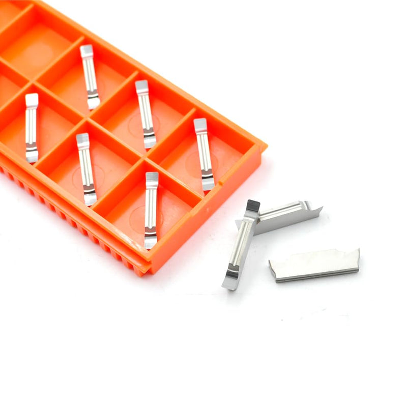 MGGN300 3mm Width Double End Carbide Inserts for Grooving and Parting Off Non-Ferrous Metals, 10Pcs MGGN300-LH