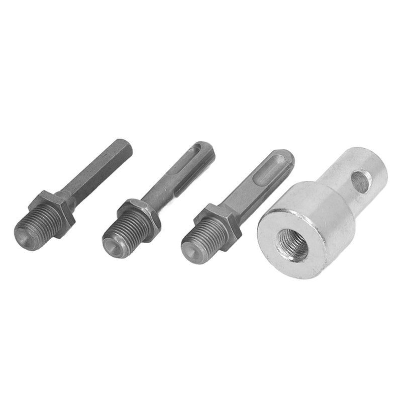 Auger Adapter 1 to 3 Drill Adapter Electric Drill to Ground Drill Conversion Carbon Steel Round Chuck 2 Pits 2 Slots Garden Auger Drill Connector Garden Tools