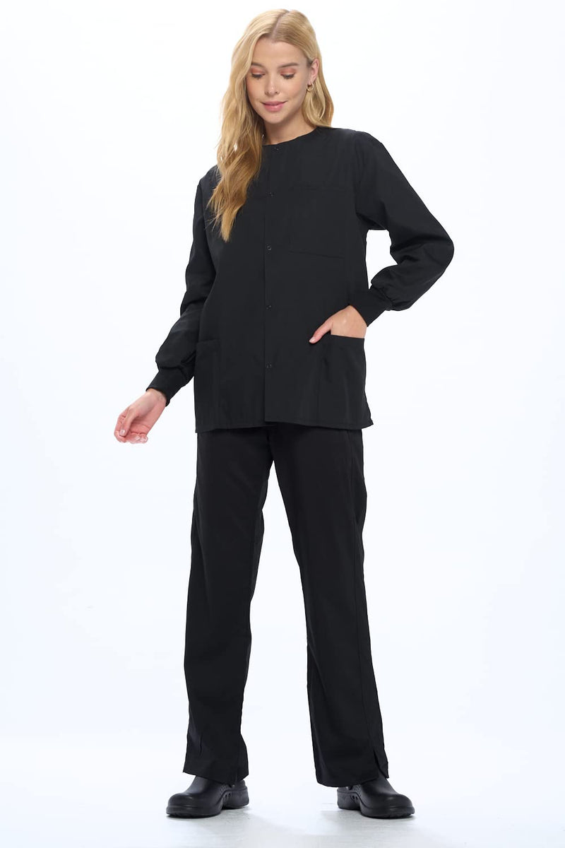 Natural Uniforms Warm Up Scrub Jacket Medium Black