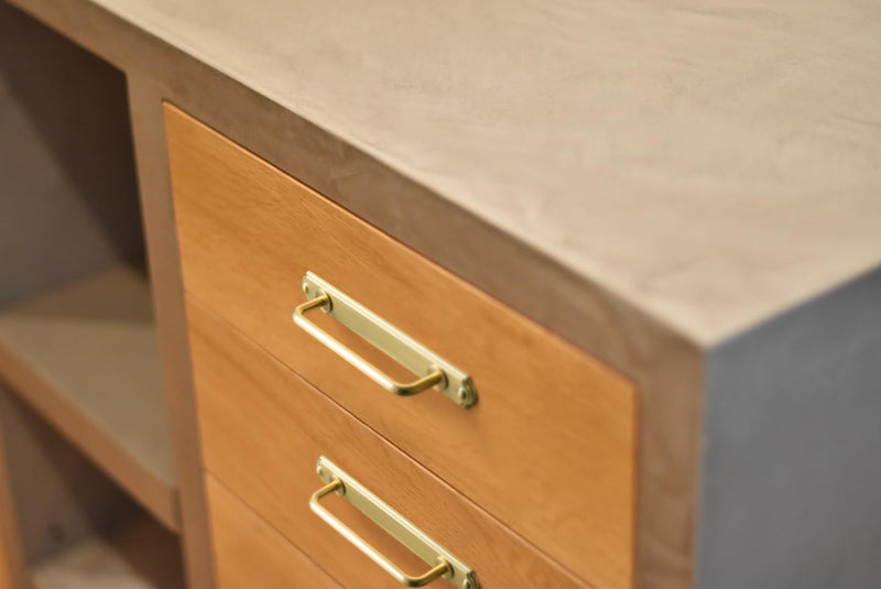 Goo-Ki 5.04" c-c Cabinet Handles Brushed Brass Solid Zinc Alloy Drawer Pulls with Plate - 2 Pack Bar Cabinet Pulls Kitchen Hardware Dresser Handles with Spacer 5.04"(128mm) Center to Center