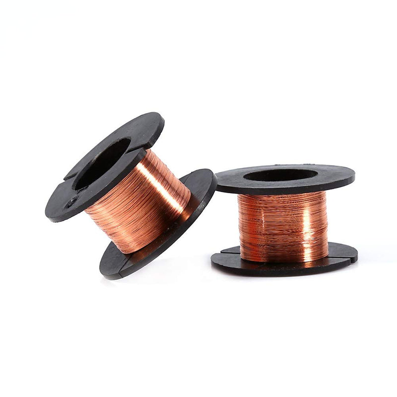 Maxmartt 0.1mm Copper Wire, 5Pcs Enameled Wire Roll, Winding Magnet Copper Solder Wire Length 15m