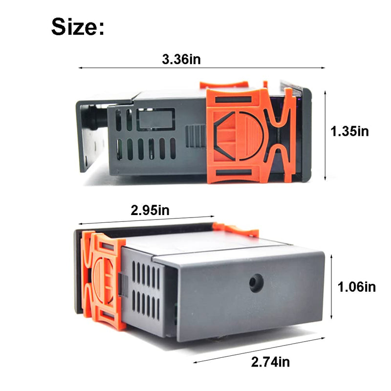 Digital Temperature Controller STC-1000 Digital LED Display DC 24V 10A Celsius Heating Cooling Centigrade Thermostat Sensor 2 Relay Output with NTC 10K Thermistor Sensors Temperature Probe