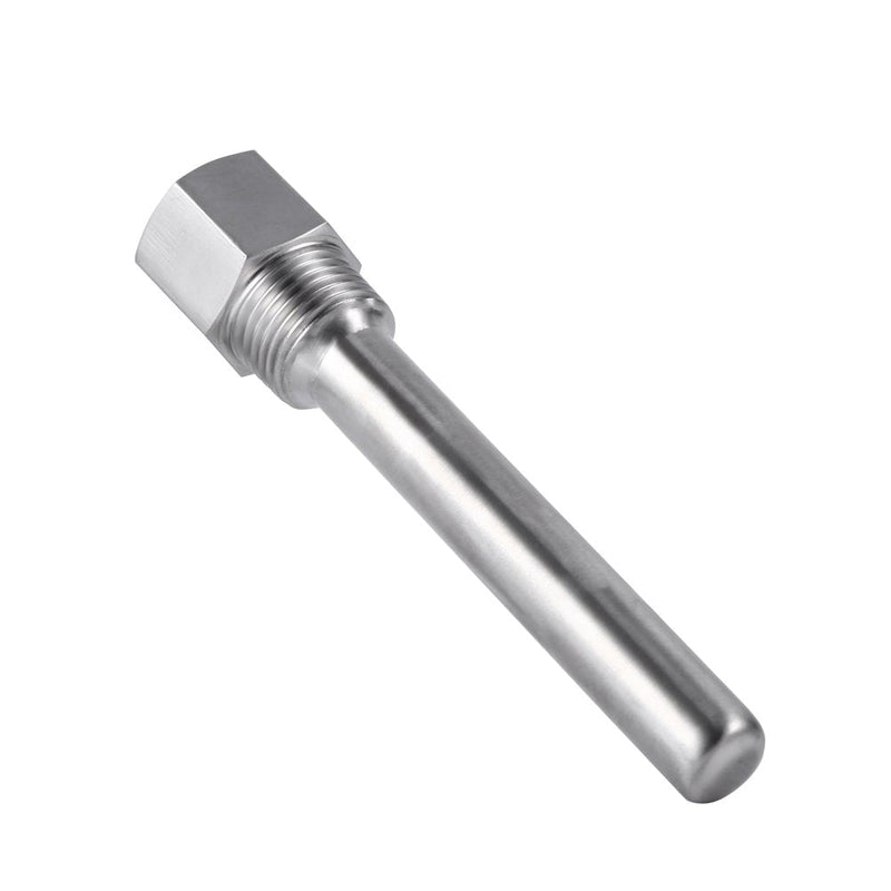 Oumefar 3PCS Thermowell, Stainless Steel Thermowell 1/2 inch NPT Threads Temperature Sensors, Thermometer Instruments Thermowell for Homebrew Brewing Beer Fermenter(3PCS)