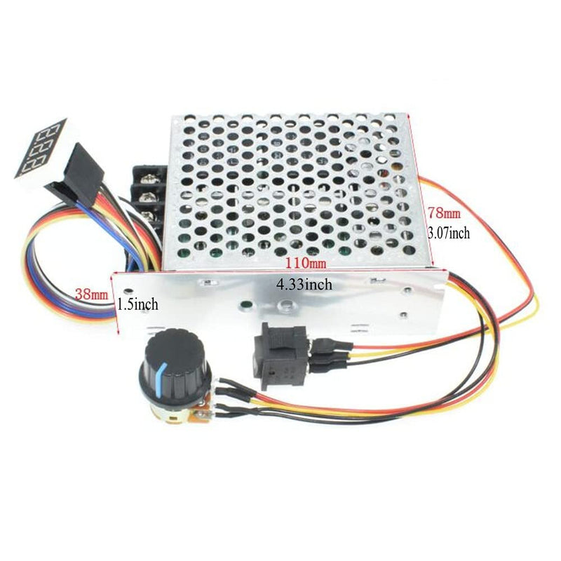 Adjustable Digital display 10-55V 60A PWM DC Brushed Motor Speed Controller Switch Control 12V 24V 36V 48V Forward Brake Reverse For power wheels regulation (60A PWM)