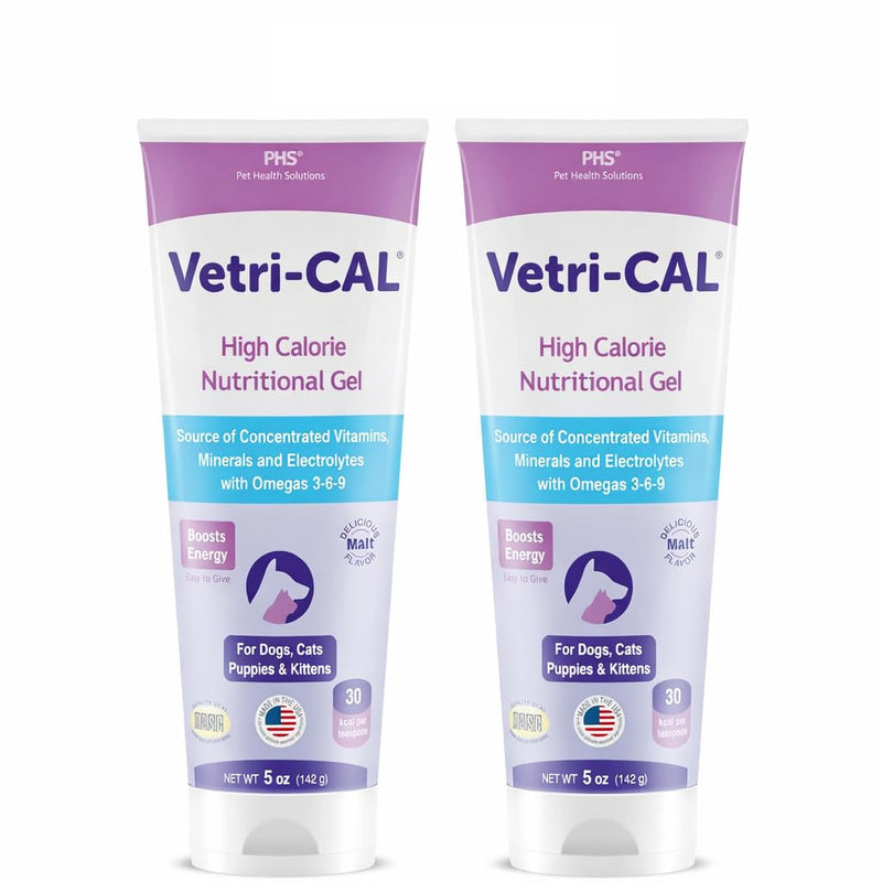 High Calorie Nutritional Gel for Dogs & Cats – Appetite Booster with Omega 3-6-9, Vitamins A-D-E-B – Recovery & Energy Support – Tasty Malt Flavor – 5 oz Tube (2 Pack)