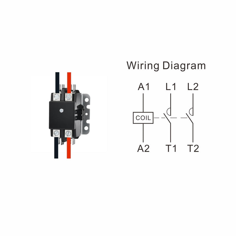 SunLee 2 Pole 40 Amp contactor 120v Coil UL 2 Pole Lighting Load 50 AMP Contactor Equivalent to 42CF15AF for Condenser Compressor HVAC Contactor 2P 40A 120VAC