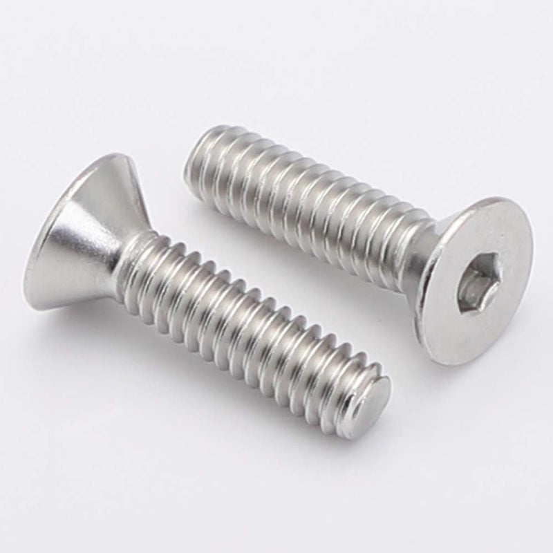 1/4-20 x 1" Flat Head Socket Cap Screws, Allen Socket Drive, Stainless Steel 18-8 (304), Full Thread, Bright Finish, 25 PCS 1/4-20 x 1"