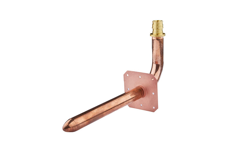 5Pcs EFIELD 1/2"PEX-A Copper Stub Out Elbow With Flange,8"L(STUB006-5)