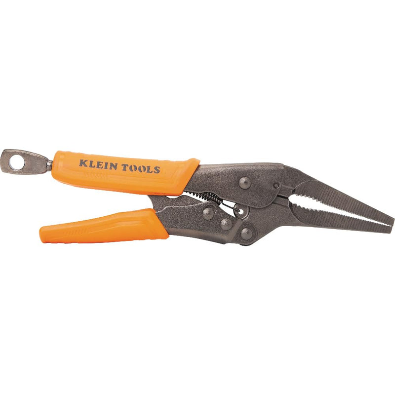 Klein Tools 38612 Long Nose Locking Pliers with Quick Release Handles, Ideal for Tight Spaces, High Torque and Gripping Power, 9-Inch 9-In Long Nose