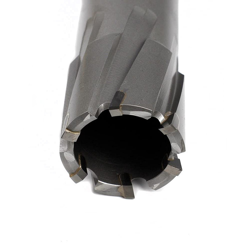 Annular Cutter Carbide JESTUOUS 3/4 Inch Weldon Shank 2 Cutting Depth 1-1/4 Cutting Diameter TCT Two Flat Bit for Drill Press with Pilot Pin