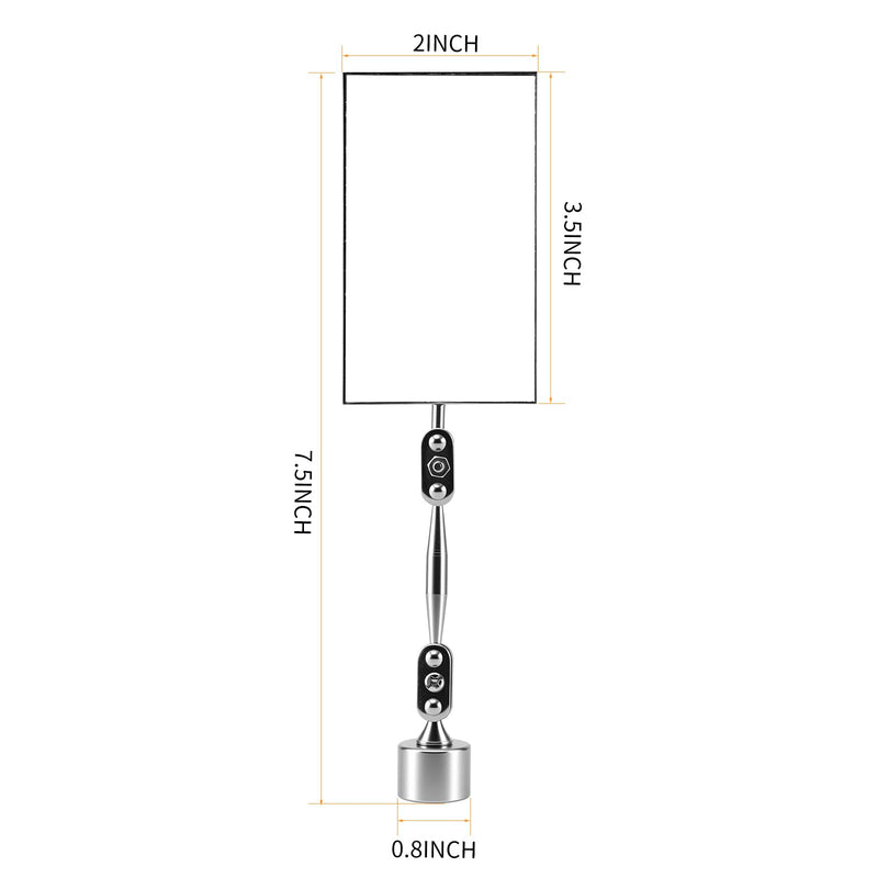 HARDK Inspection Mirror with Magnetic Base - 3.5 Inch x 2 Inch - Swivel Angle Ball Joint Antenna Inspection Mirror for Equipment Inspection Tools, Mechanical Welding, Coffee Machine Maintenance BIG BASE WIITH 3.5 x 2 INCH