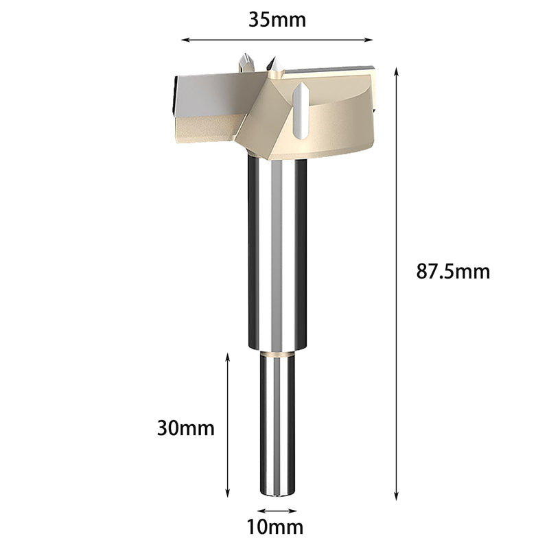 HUHAO 5 Pcs Forstner Drill Bit 35mm, Double-Flute Carbide Tipped Forstner Bit for Hard Wood, Soft Wood, Veneered Plywood, Plastic, Drilling Hole Saw Woodworking Hinge Cutter Tool