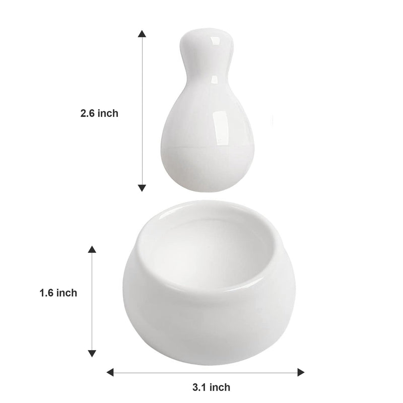 Mortar and Pestle Set, Pill Grinding Bowl,Pill Crusher and Spice Stone Grinder, 2.5 Inch, 1/2 Cup, Grinding is Efficient and Labor-Saving