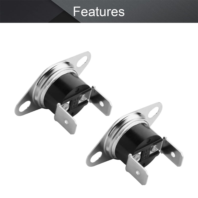 Fielect 5Pcs KSD301 Thermostat 120ｰC/248ｰF Normally Closed N.C Snap Disc Temperature Switch for Microwave Oven Coffee Maker Smoker Bent Feet 120C 5Pcs