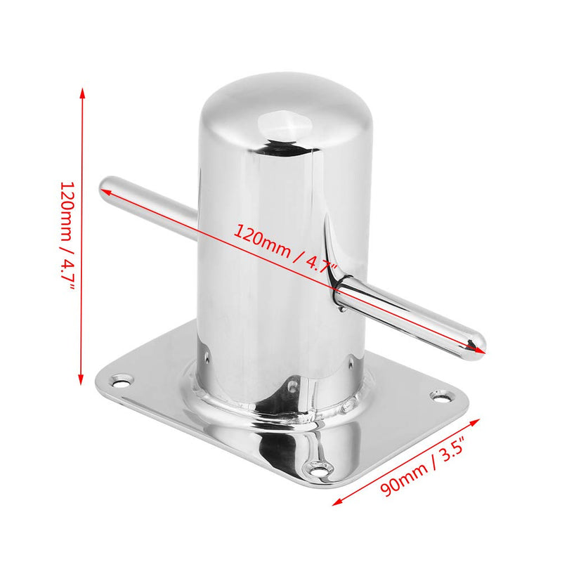 Stainless Steel Marine Boat Bollard - 316 Marine Grade Heavy Duty Mooring Cleat, 120mm x 90mm, Mirror Polished, No Drilling Required for Easy Installation