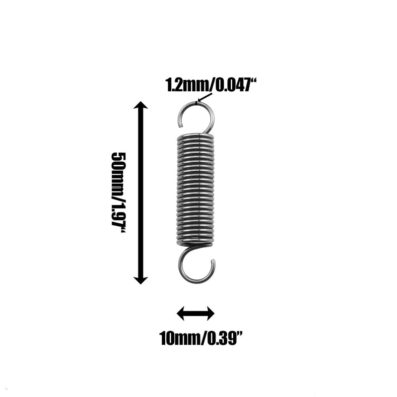 Maxmoral 8PCS Extended Tension Spring 0.047 Inch Diameter Stainless Steel Small Double Hook Extension Spring 0.39 Inch OD for Household Engineering Machinery Electrical Equipment Part Maintenance 1.2mm aa