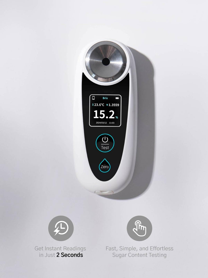 Brix Refractometer 0–35% Brix Range, ±0.2% Precision, Portable & Waterproof – Ideal for Juices, Fruits, Beverages & Food Applications 35%-PP