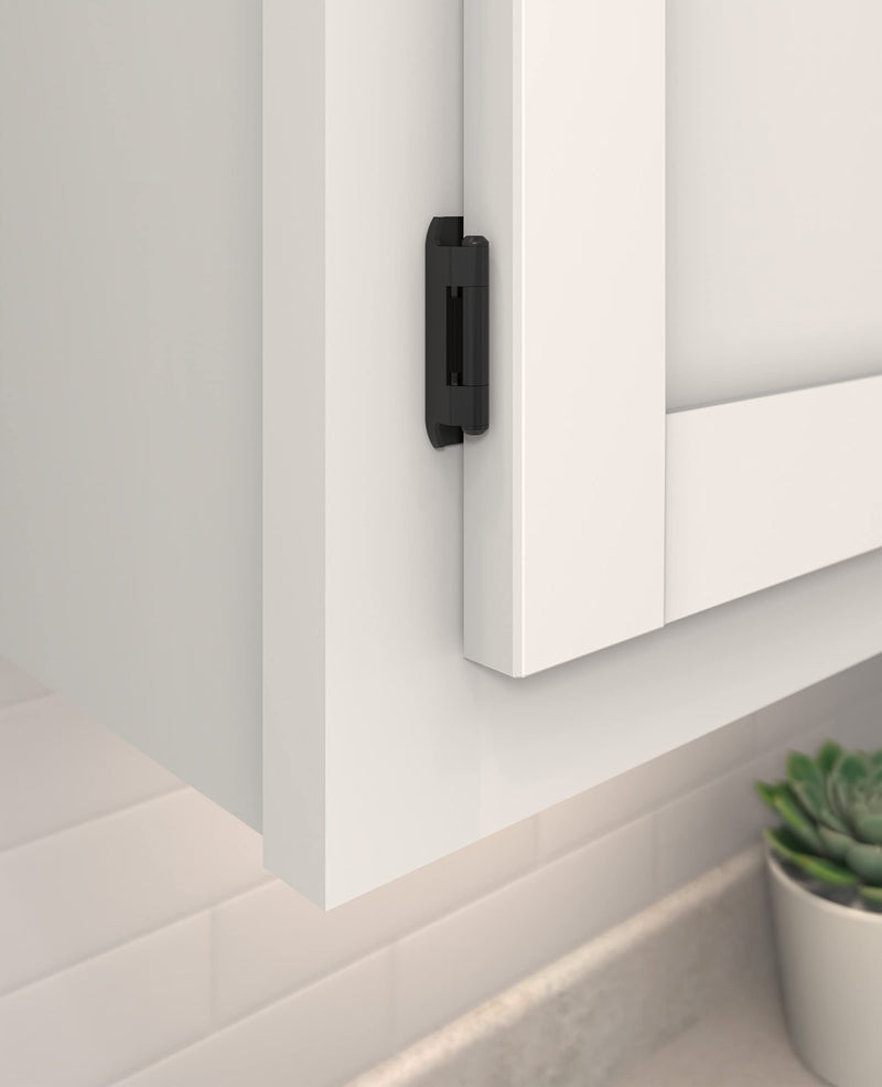 Amerock BPR8719FB | Cabinet Hinge | 1/2 in (13 mm) Overlay Single Demountable | Partial Wrap | Matte Black | Kitchen Cabinet Door Hinge | 1 Pair/2 Pack | Functional Hardware 1/2 inch (13mm) Overlay