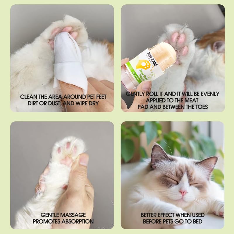 Dog Paw Balm Stick for Dogs & Cats - Soothing Paw & Nose Balm with Shea Butter & Coconut Oil, Easy Application Stick for Cracked Paws, Dry Nose, All Seasons Protection-40g (1P) 1P