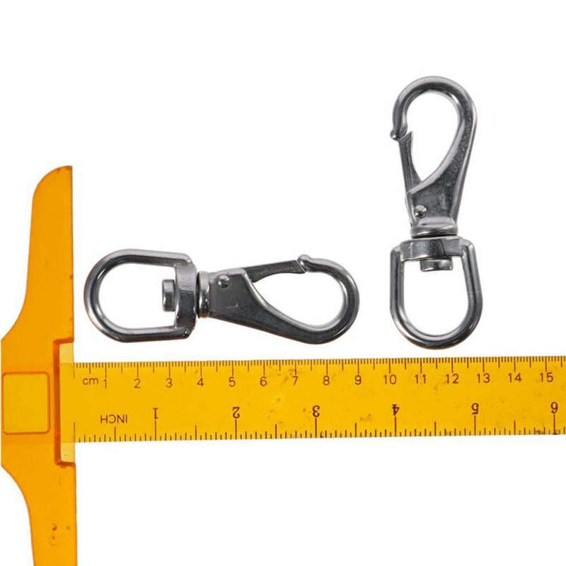 Scuba Diving Clips Silver High Strength Stainless Steel Spring Hooks Durable 3.5 Inch Swivel Eye Snap Hook Keychains