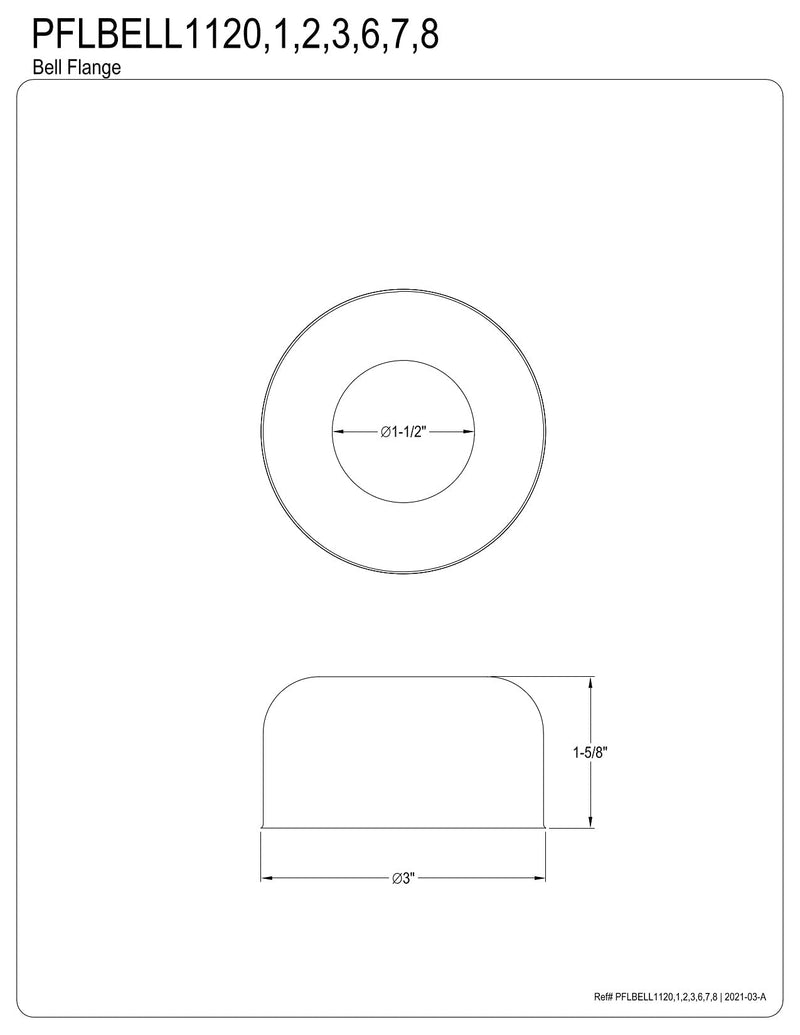 Kingston Brass PFLBELL1127 Made to Match 1-1/2-Inch Bell Flange, Brushed Brass