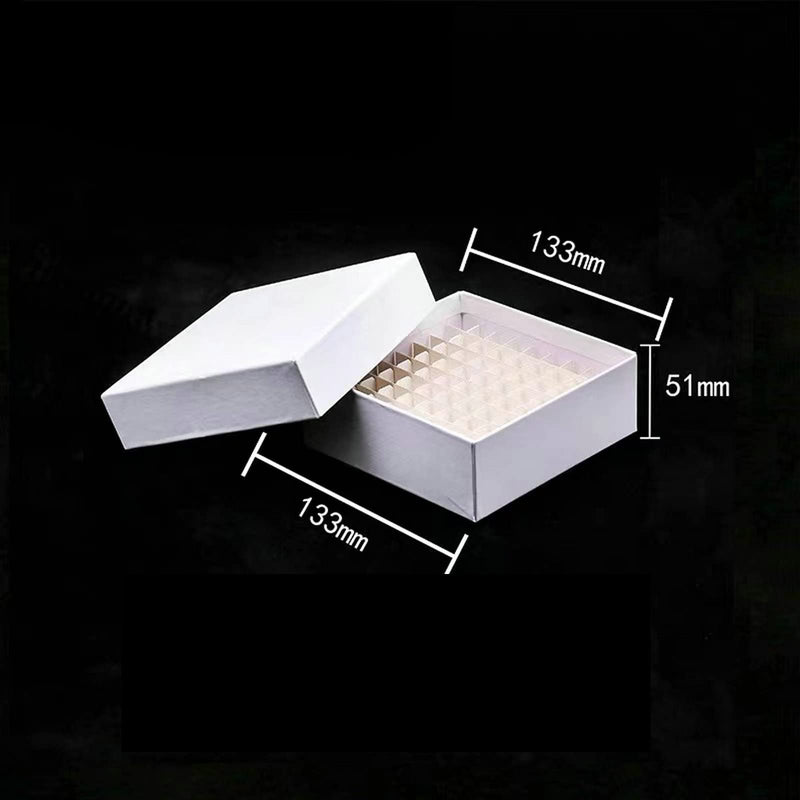 Cardboard Freezer Box - White/81 Place,Water and Ice Resistant Coating,For storing 1.5-2.0 mL cryovials(Pack of 6)
