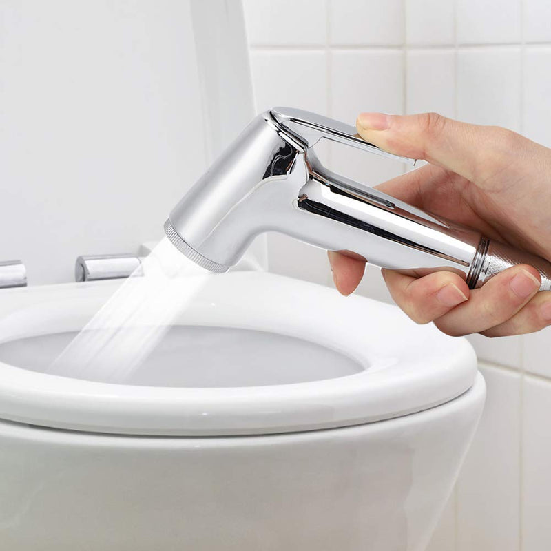 Bidet Sprayer, 3Pcs/Set Electroplating Toilet Sprayer ABS Spray Bracket Hose Kit Handheld Bathroom Accessories
