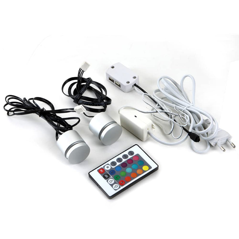 RGB Sign Standoffs, Acrylic LED Lighted Mounts for Signage, Advertising and Display, with Remote Control, 1.3" × 1", Pack of 4 RGB Standoffs with 1 UL Power