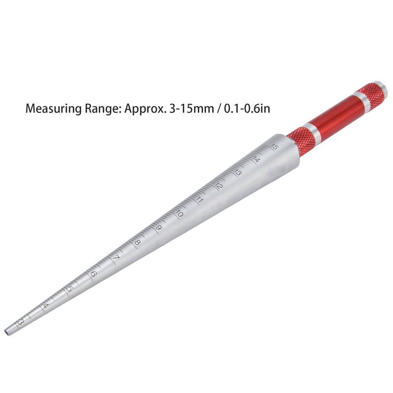 Feeler Gauge, Welding Gap Gauge & Taper Inspection Tool, 3-15mm Stainless Steel Conical Taper, High Precision, for Industrial Inner Diameter, Weld Measurement and Bore Gauging