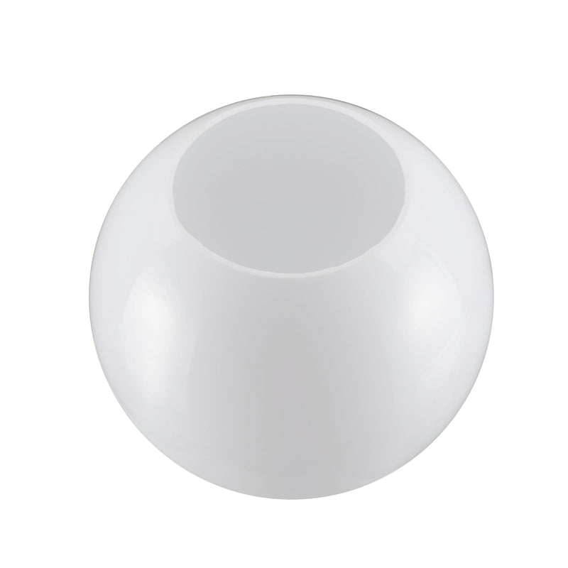 Aspen Creative 28002-31, 7-3/4" White Acrylic Replacement Lamp Post Globe with 3-3/4" Neckless Opening 7-3/4" with 3-3/4" Neckless Opening