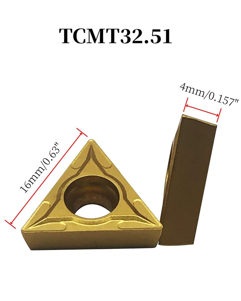 5pcs 1/2inch Shank Turning Tooling Bit Holder Set | 5 piece set with TCMT16T304 carbide inserts suitable for steel stainless iron and cast iron TCMT16T304+1/2" Holder