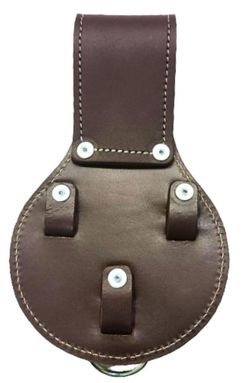 Premium Leather 3 Rings Spud Wrench Holder, Heavy Duty Bull Pin Holder for Tool Belt, Tunnel Connection Coffee