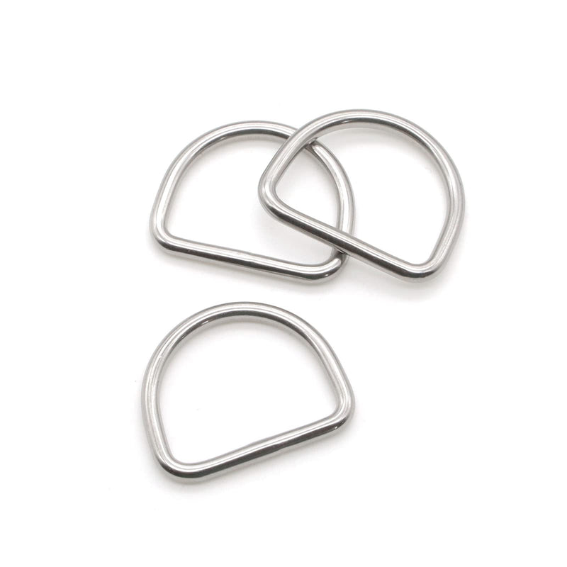 10 Pcs 304 Stainless Steel Heavy Duty Welded D Ring Solid Metal D Rings for Camping Belt, Dog Leashes Hardware 5mm×40mm×36mm