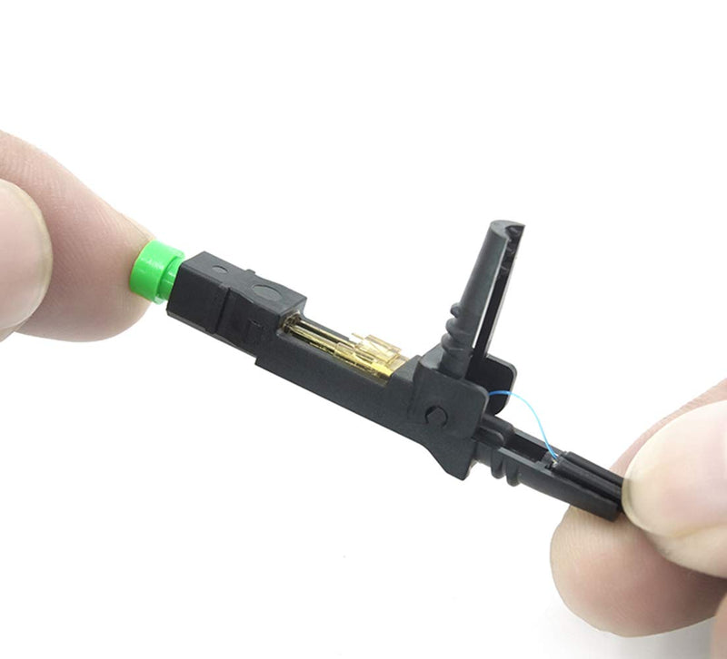 100pcs SC APC Fiber Optic Quick Connectors with Matched Tools Fiber Reusable Connectors Single Mode Mechanical Fast Connectors Adapter for FTTH CATV Network Instrument (APC 100pcs) APC 100pcs