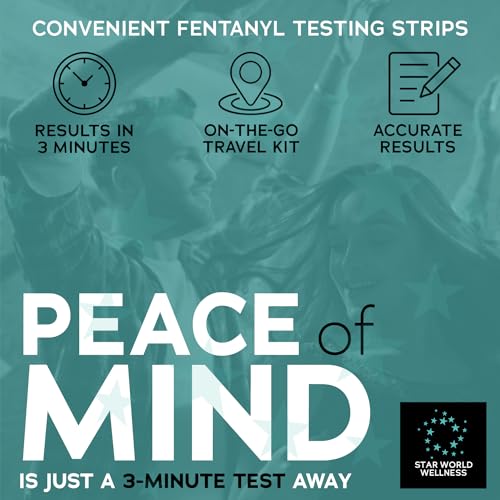 Fentanyl Test Strips Kit with Quick Results, 5 Pack, Testing for Liquid and Powder Substances, Rapid Response for Liquids, Powders and Pills, 10mg Micro Scooper Included