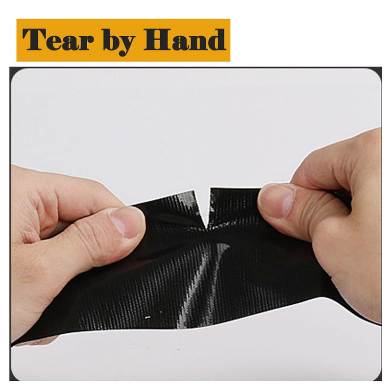 Duct Tape 1 Inch X 44 Yards, 8.5 mil Thickness, Heavy Duty Black Duct Tape, No Residue, Waterproof, Tear by Hand for Repairs, Industrial, Professional Use