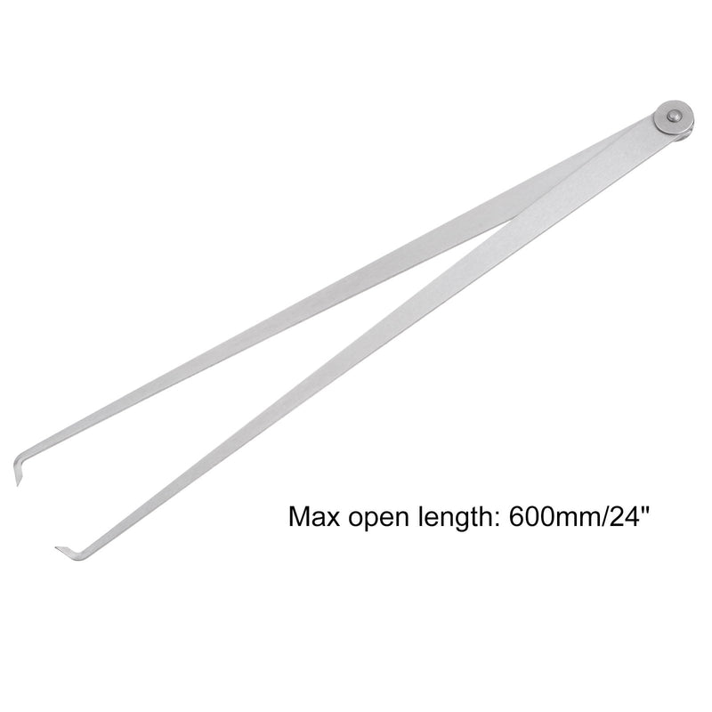 HARFINGTON Firm Joint Inside Caliper 600mm 24 Inch Tool Steel Firm Friction Joint Internal Measurement Tool for Carving Shaping Modeling, Silver 600mm/24 Inch 1