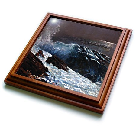 3dRose Print of Vintage Winslow Homer Painting Sunlight on The Coast Trivet with Ceramic Tile, 8 by 8", Brown