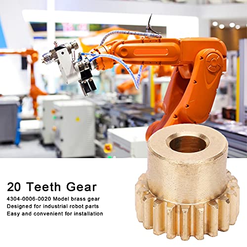 Eujgoov Spur Gear, 4304?0006?0020 Brass 30 Teeth Gear 6mm Round Hole 0.8 Modulus Industrial Robot Parts
