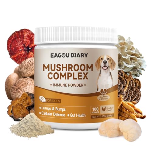 Dog Tear Stain Remover Supplement for Eye Health & White Fur Care - Mushroom for Dogs - with Turkey Tail Mushroom for Dogs, Lion’s Mane, Shiitake
