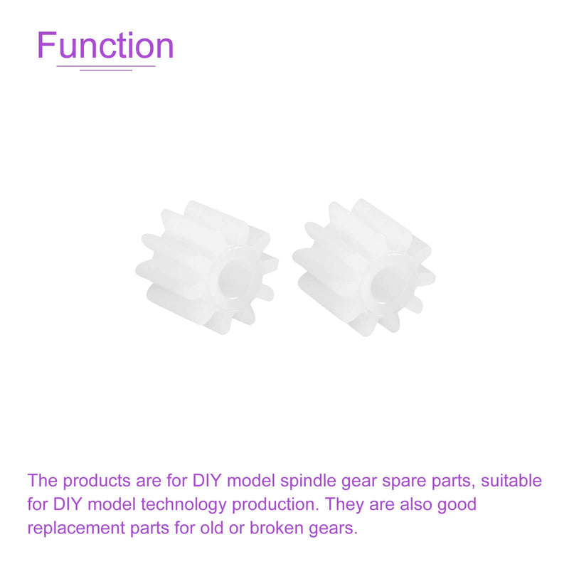 DMiotech 10 Pack 10 Teeth Plastic Gears Model Reduction Gear Plastic Worm Gears for DIY Model
