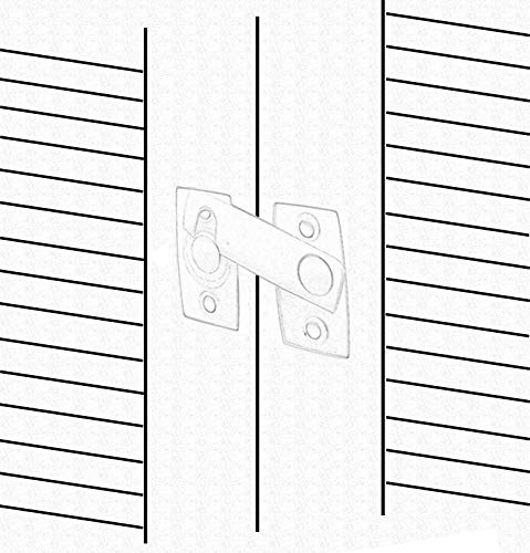 QCAA Solid Brass Shutter Bar/Door Latch, 7/8" x 2-3/32", Polish Brass, 1 Pack, Made in Taiwan Polished Brass