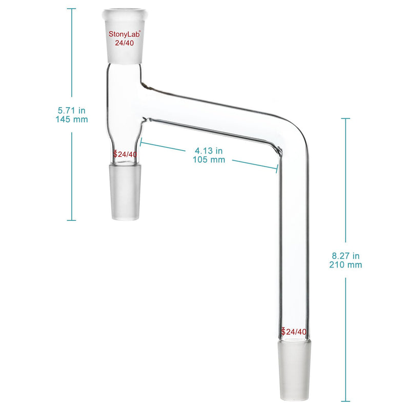 stonylab Borosilicate Glass Moisture Test Adapter, Two 24/40 Inner Joints and One Outer Joint Moisture Collector Adapter, for Laboratory Use 24/40 Joint